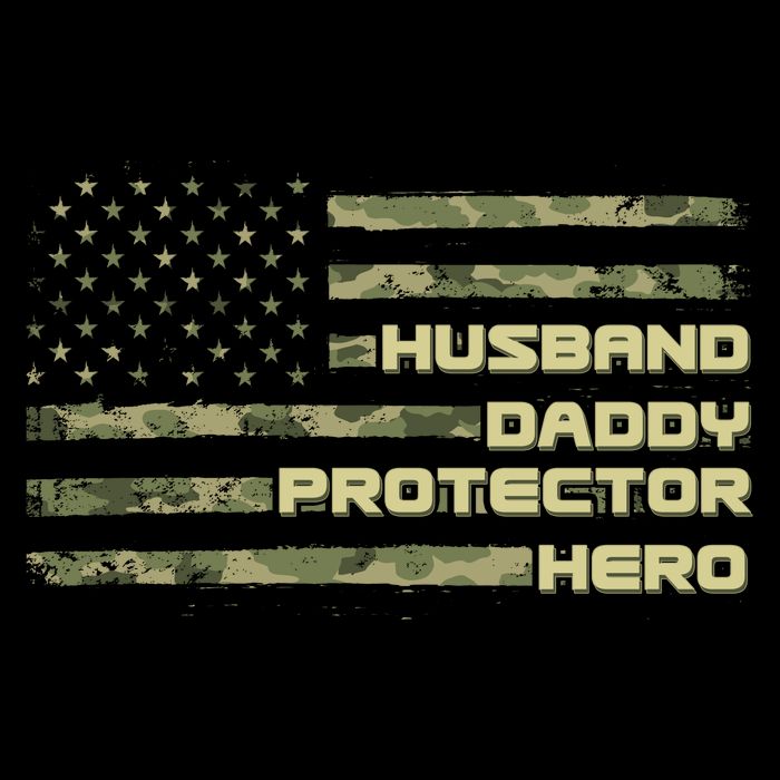 Husband Daddy Protection Hero US American Camo Flag City Backpack
