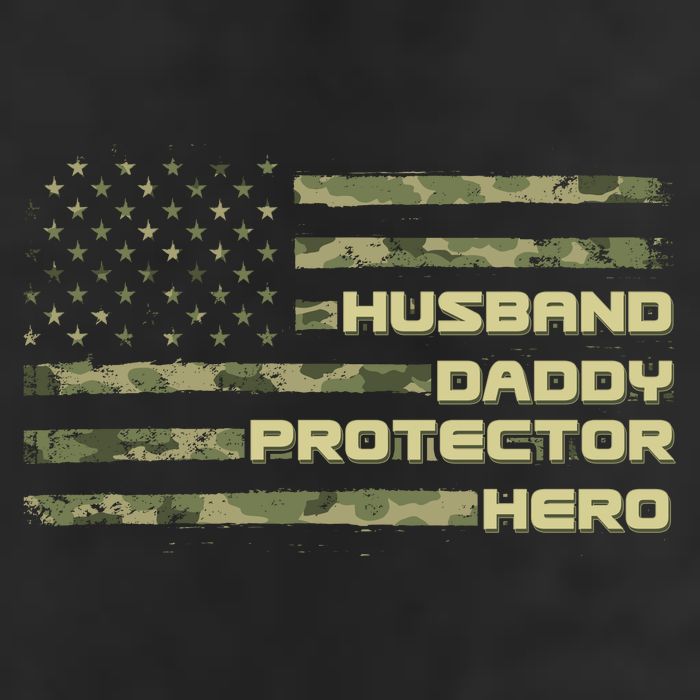 Husband Daddy Protection Hero US American Camo Flag Adult Drive Performance Visor