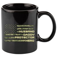 Husband Daddy Protection Hero US American Camo Flag 11oz C Handle Ceramic Mug