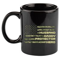 Husband Daddy Protection Hero US American Camo Flag 11oz C Handle Ceramic Mug