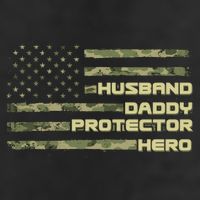 Husband Daddy Protection Hero US American Camo Flag 11oz C Handle Ceramic Mug