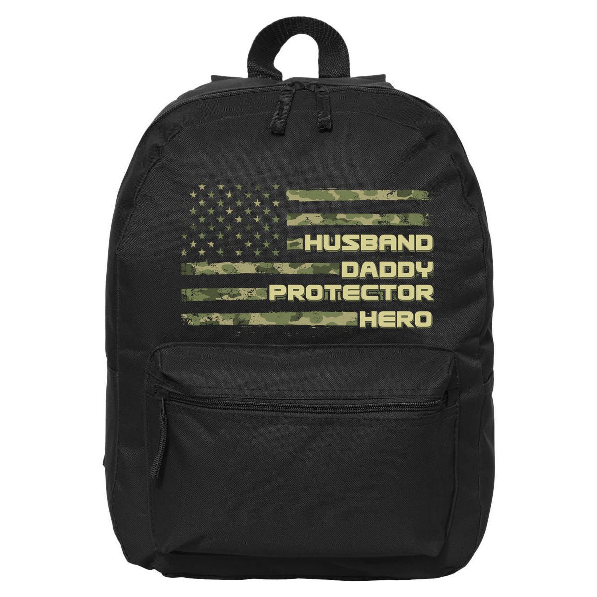 Husband Daddy Protection Hero US American Camo Flag 16 in Basic Backpack