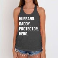 Husband Daddy Protector Hero Women's Knotted Racerback Tank