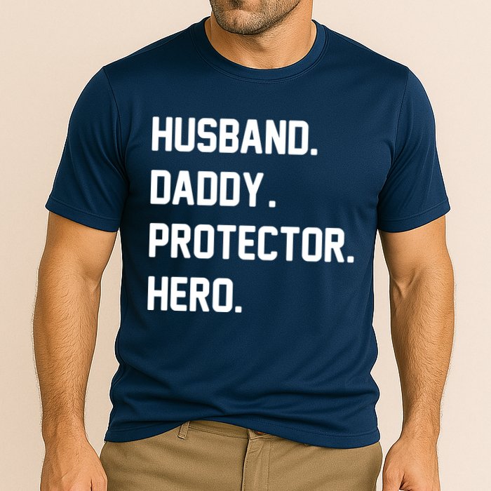 Husband Daddy Protector Hero Cooling Performance Crew T-Shirt
