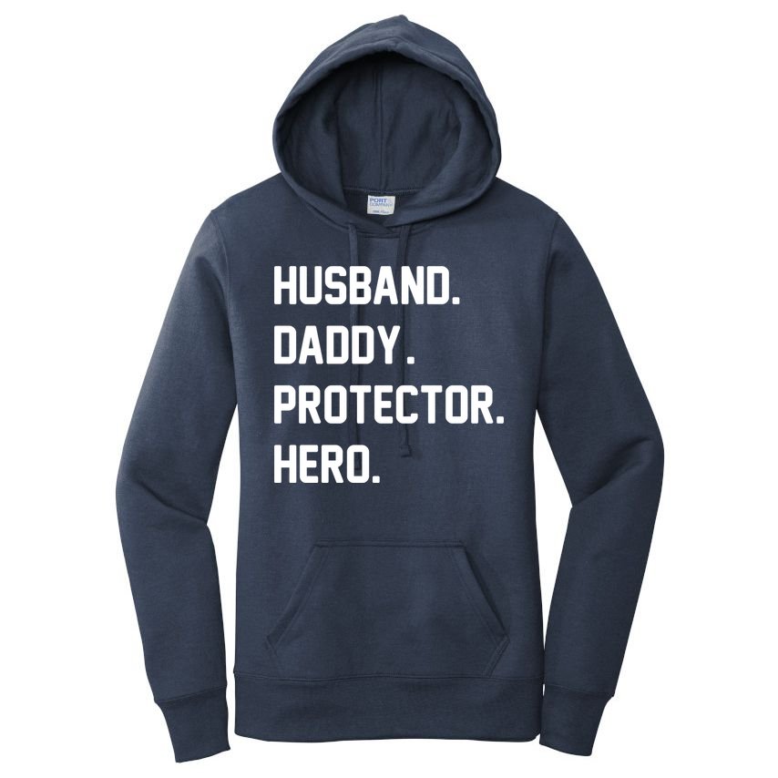 Husband Daddy Protector Hero Women's Pullover Hoodie