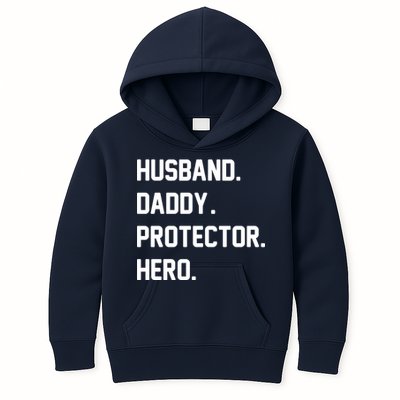 Husband Daddy Protector Hero Kids Hoodie