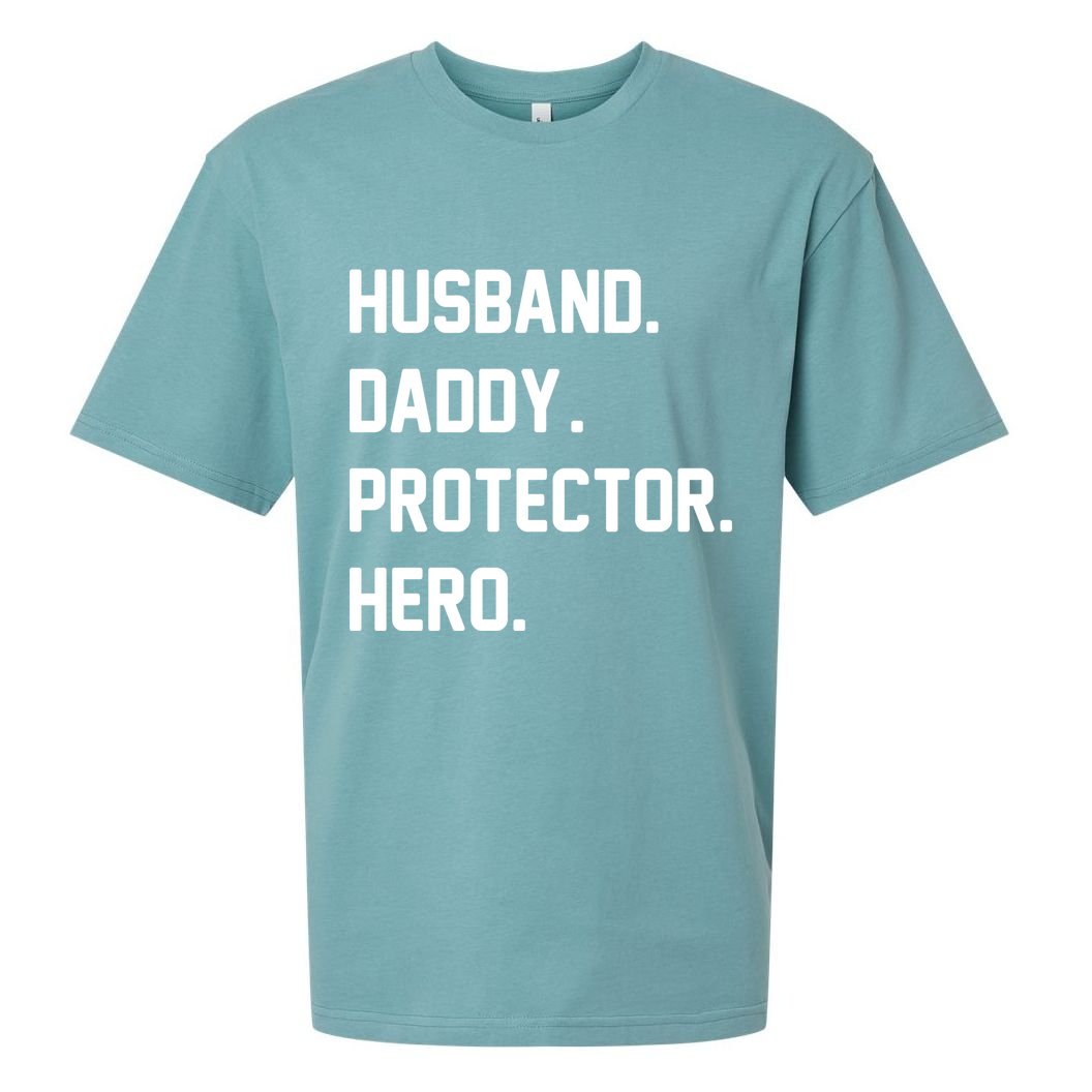 Husband Daddy Protector Hero Sueded Cloud Jersey T-Shirt