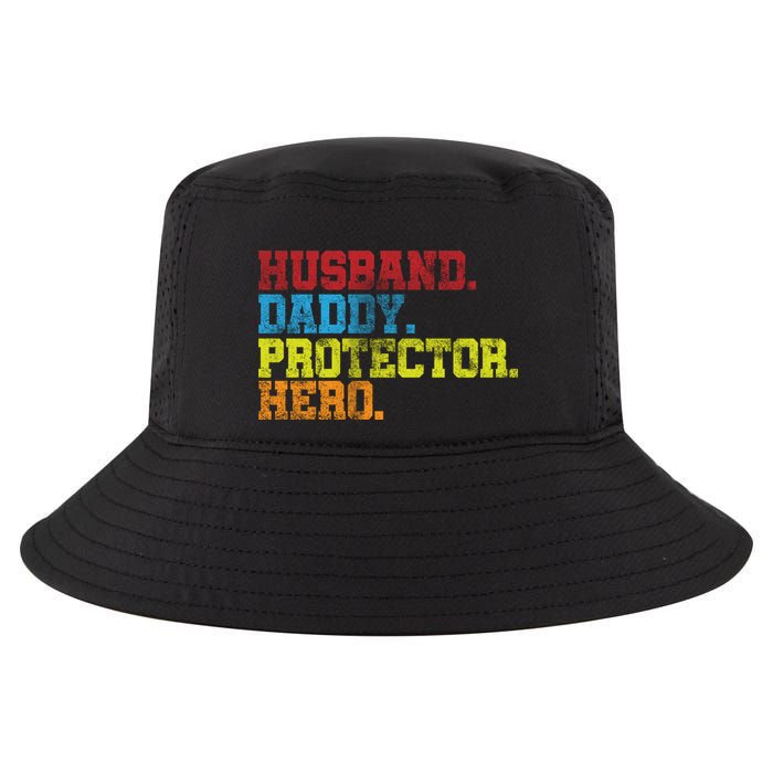 Husband Daddy Protector Hero Distressed Cool Comfort Performance Bucket Hat