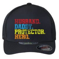 Husband Daddy Protector Hero Distressed Flexfit Unipanel Trucker Cap