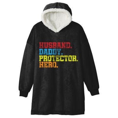 Husband Daddy Protector Hero Distressed Hooded Wearable Blanket