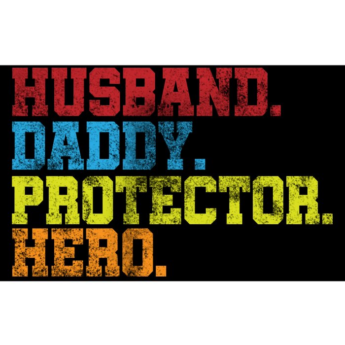 Husband Daddy Protector Hero Distressed Bumper Sticker