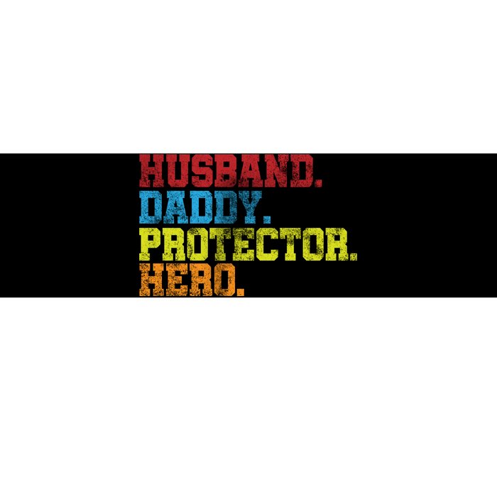 Husband Daddy Protector Hero Distressed Bumper Sticker