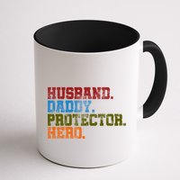 Husband Daddy Protector Hero Distressed Mug