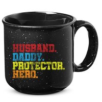 Husband Daddy Protector Hero Distressed 15oz Campfire Ceramic Mug