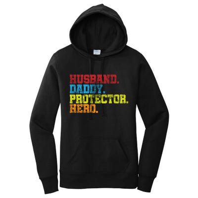 Husband Daddy Protector Hero Distressed Women's Pullover Hoodie