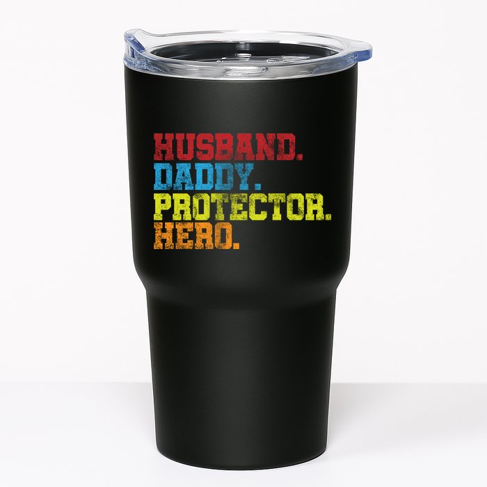 Husband Daddy Protector Hero Distressed Tumbler