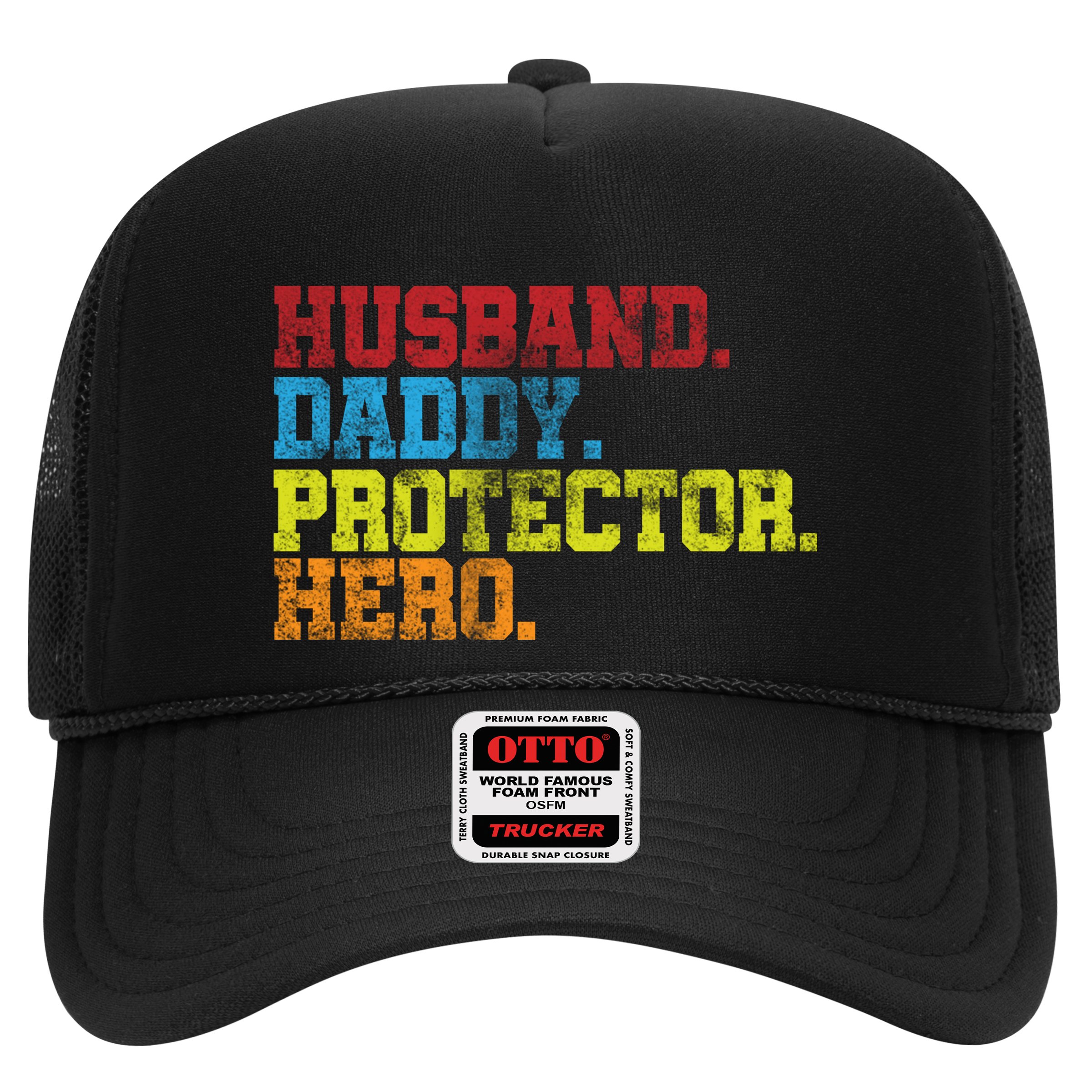 Husband Daddy Protector Hero Distressed Hat