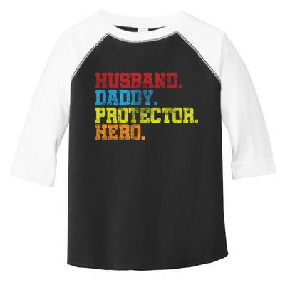 Husband Daddy Protector Hero Distressed Toddler Fine Jersey T-Shirt