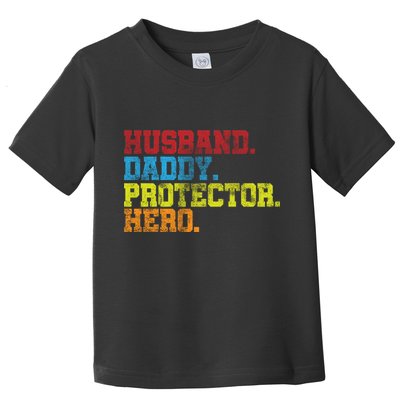 Husband Daddy Protector Hero Distressed Toddler T-Shirt