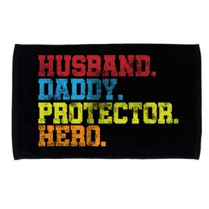 Husband Daddy Protector Hero Distressed Microfiber Hand Towel