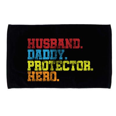 Husband Daddy Protector Hero Distressed Microfiber Hand Towel