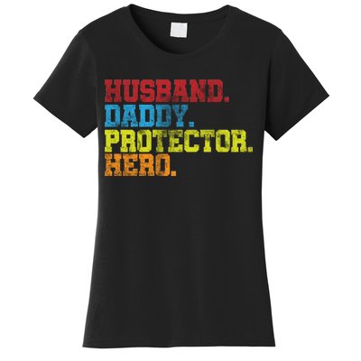 Husband Daddy Protector Hero Distressed Women's T-Shirt