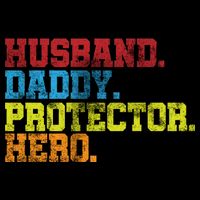 Husband Daddy Protector Hero Distressed Womens T-Shirt