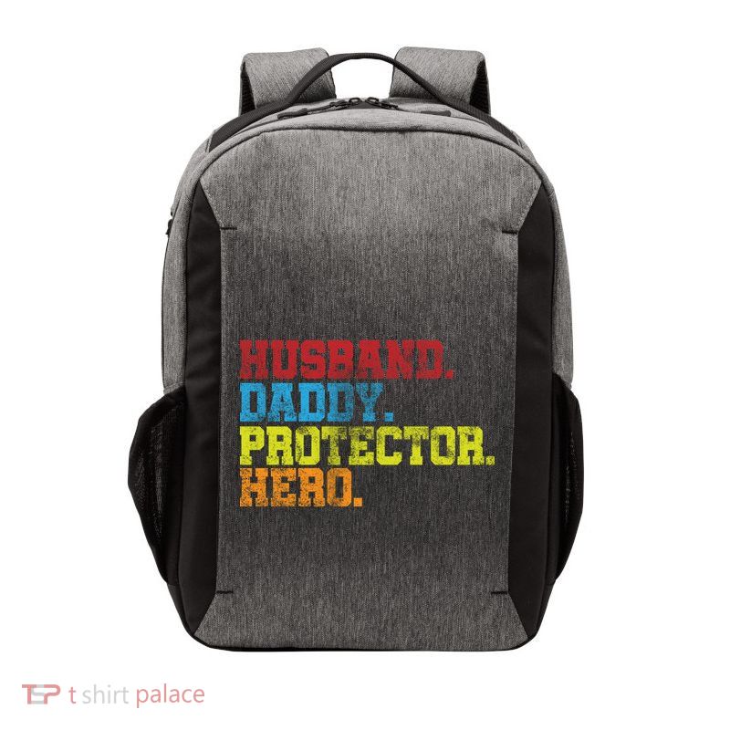 Husband Daddy Protector Hero Distressed Vector Backpack