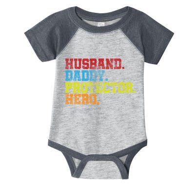 Husband Daddy Protector Hero Distressed Infant Baby Jersey Bodysuit