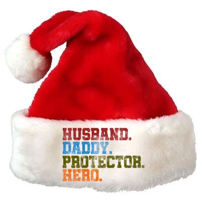 Husband Daddy Protector Hero Distressed Premium Christmas Santa Hat