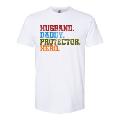 Husband Daddy Protector Hero Distressed Softstyle® CVC T-Shirt