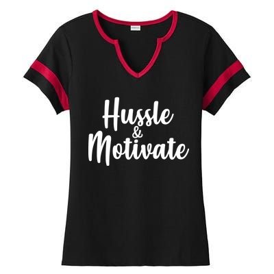 Hussle & Motivate  Ladies Halftime Notch Neck Tee