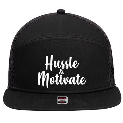 Hussle & Motivate  7 Panel Mesh Trucker Snapback Hat
