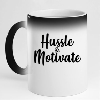 Hussle & Motivate  11oz Black Color Changing Mug