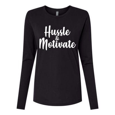 Hussle & Motivate  Womens Cotton Relaxed Long Sleeve T-Shirt