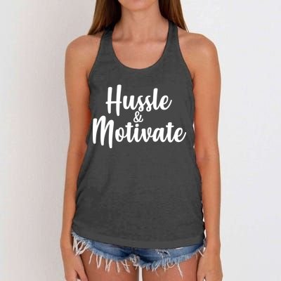 Hussle & Motivate  Women's Knotted Racerback Tank