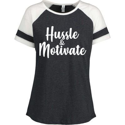 Hussle & Motivate  Enza Ladies Jersey Colorblock Tee