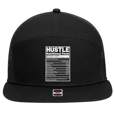 Hustle Nutrition Facts Values 7 Panel Mesh Trucker Snapback Hat