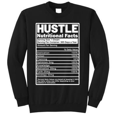 Hustle Nutrition Facts Values Sweatshirt