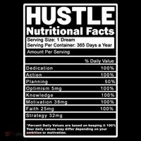 Hustle Nutrition Facts Values Tall T-Shirt