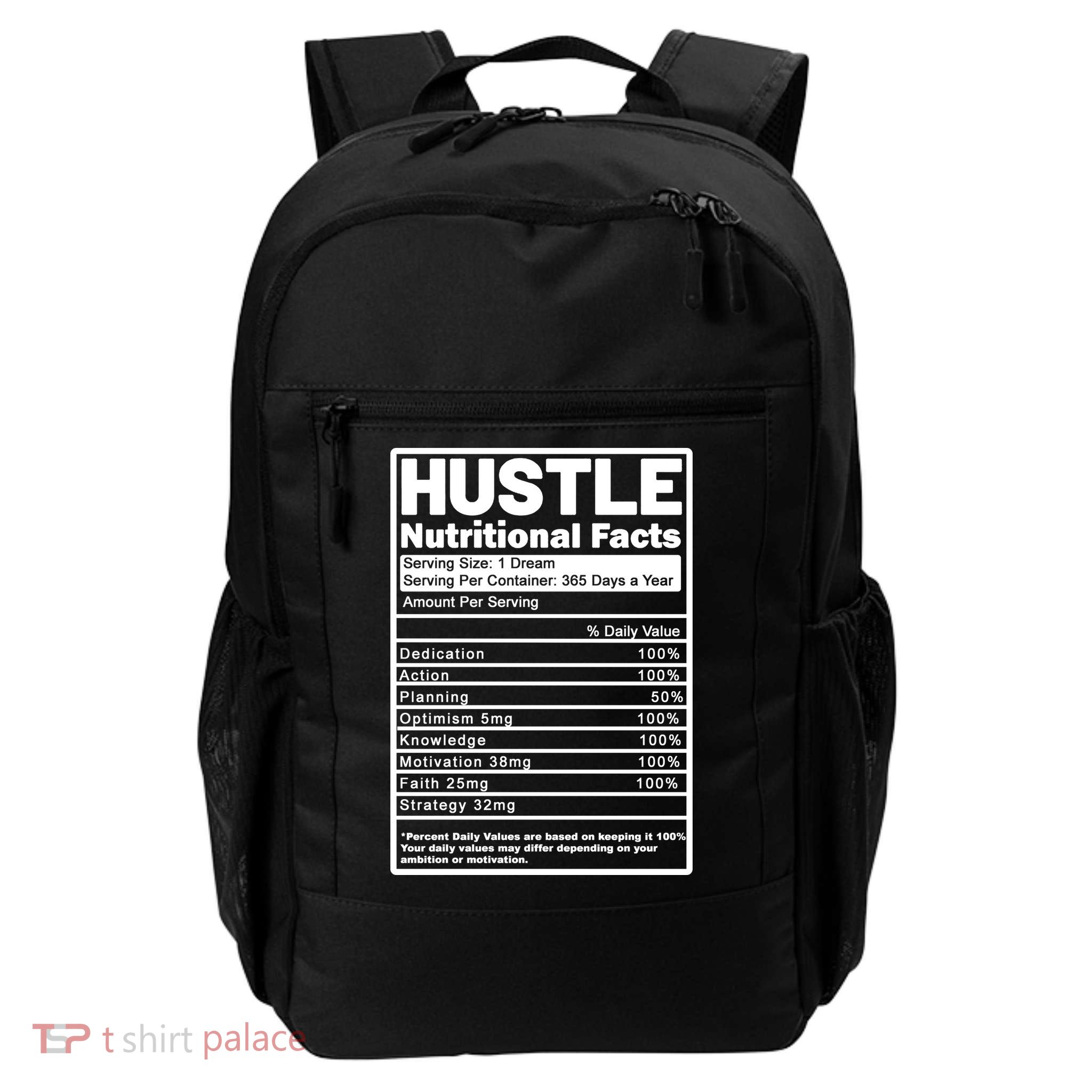 Hustle Nutrition Facts Values Daily Commute Backpack