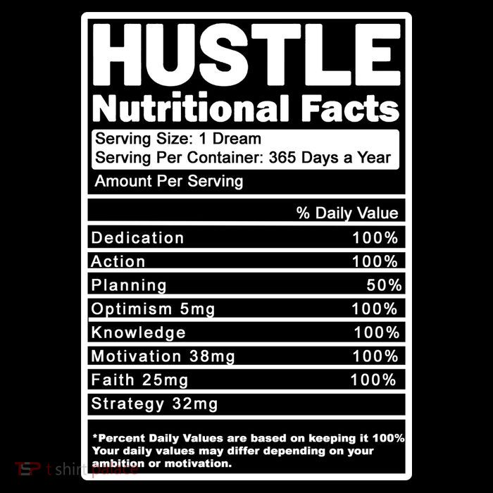 Hustle Nutrition Facts Values Button