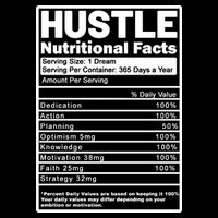 Hustle Nutrition Facts Values Flat Bill Trucker Hat
