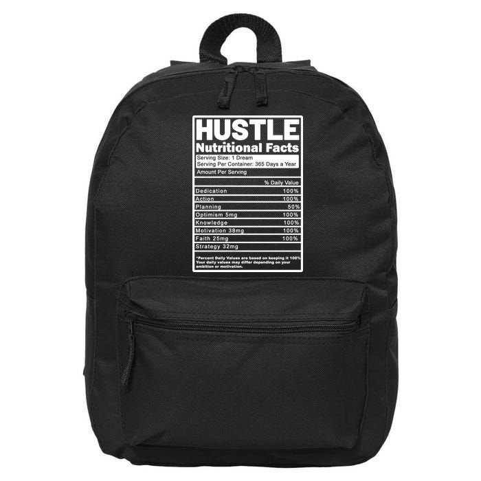Hustle Nutrition Facts Values 16 in Basic Backpack