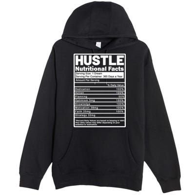 Hustle Nutrition Facts Values Premium Pullover Hoodie