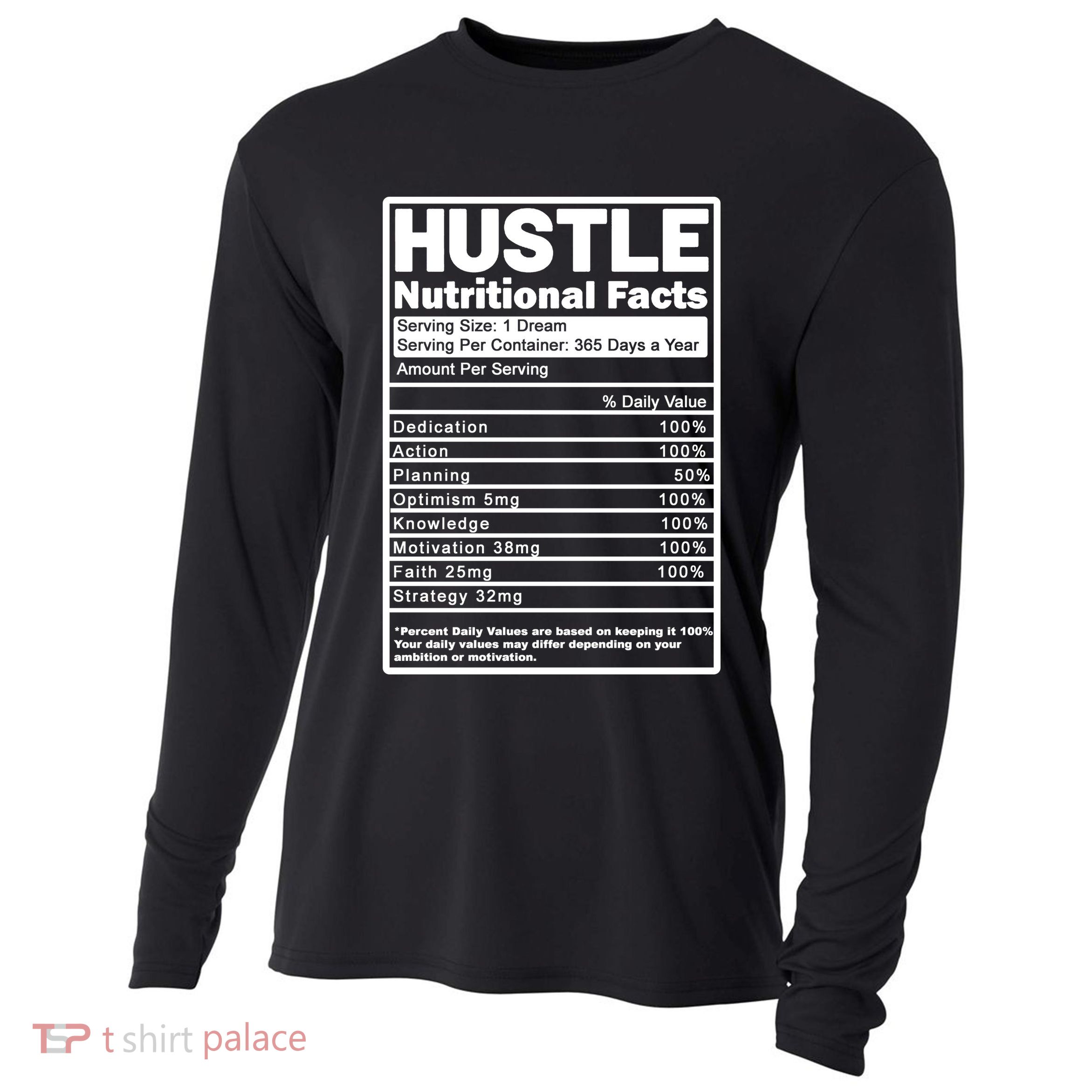 Hustle Nutrition Facts Values Cooling Performance Long Sleeve Crew