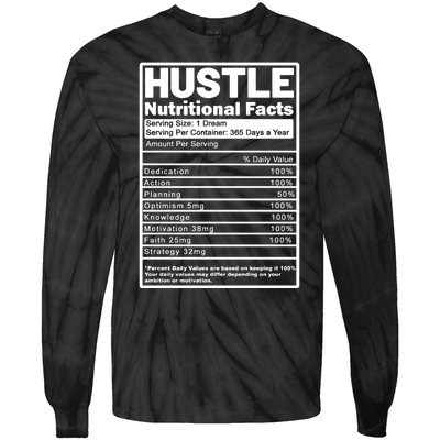 Hustle Nutrition Facts Values Tie-Dye Long Sleeve Shirt