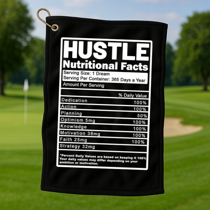 Hustle Nutrition Facts Values Golf Towel