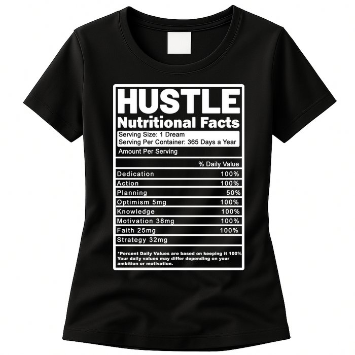 Hustle Nutrition Facts Values Womens T-Shirt