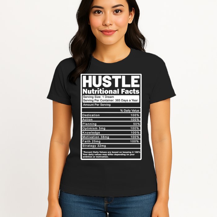 Hustle Nutrition Facts Values Womens T-Shirt